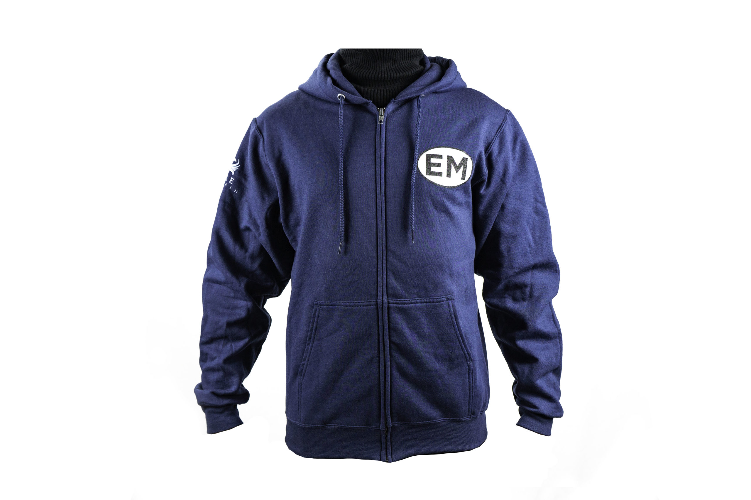 EM Sticker Zip Navy Blue Hoodie