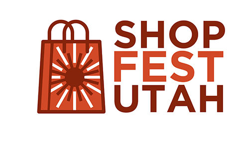 ShopFest Utah Logo - red shopping bag